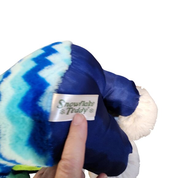 Snowflake Teddy 2015 Plush Bear White & Blue Chevron Outfit 15" - Picture 4 of 4